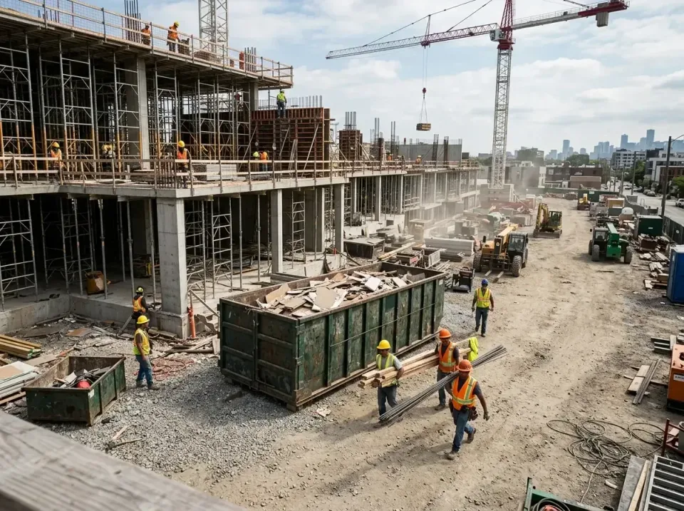 commercial-construction-site-w-002 — frequently asked questions, Low Cost Construction Dumpster Rental in St. Michael, MN
